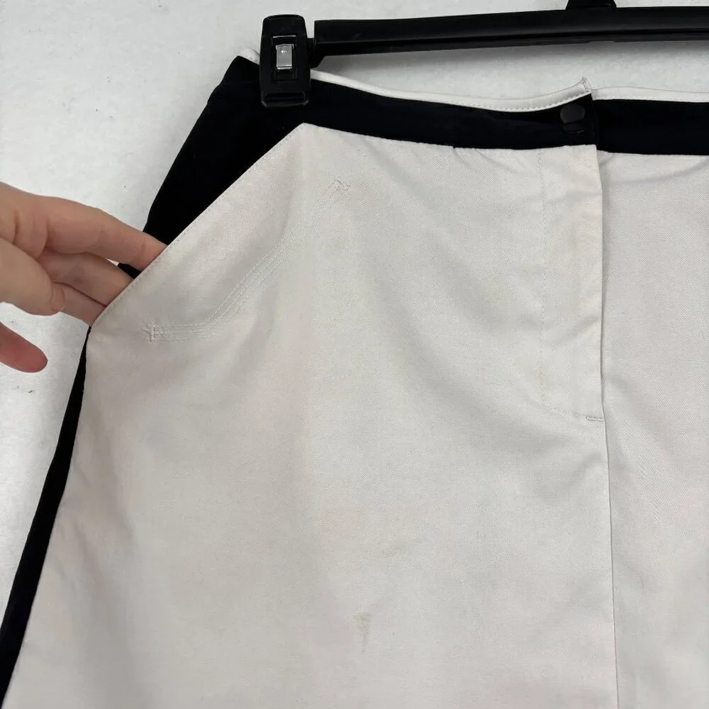 Tail Tech Golf Skort Size 8 White Black Skirt Built In Shorts Pockets‎ Stretch